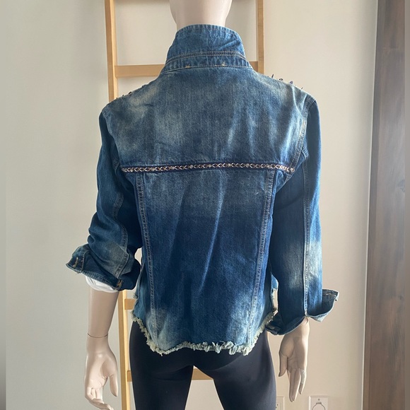 Vintage style Denim Jean Jacket with embellishments. Size M - made in Italy - Picture 3 of 16